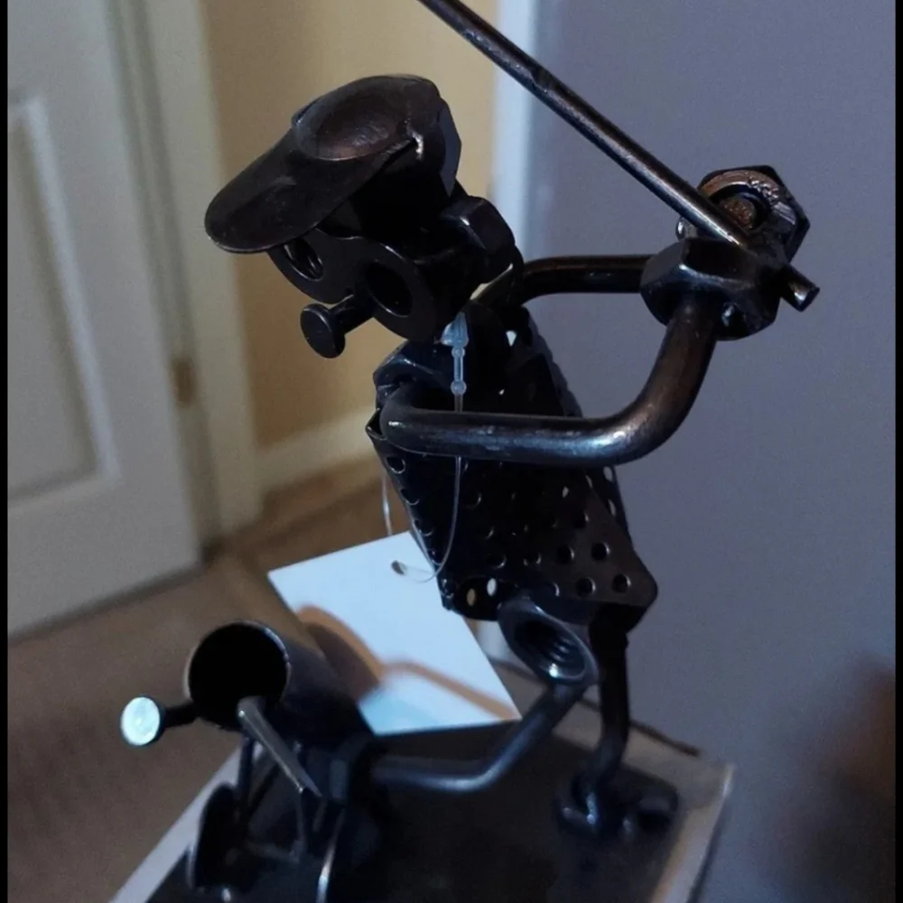 Nuts & Bolts Metal Golfer Figurine 7 1/4